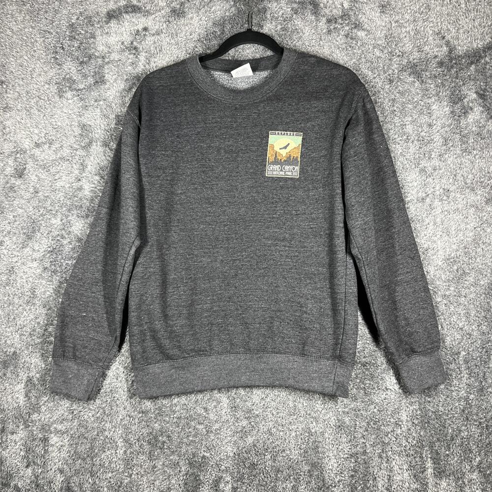 Prairie Mountain Pullover Womens S Gray Fleece Grand Canyon Graphic Print